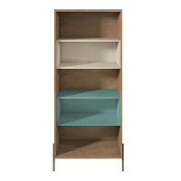 Manhattan Comfort 350622 Joy 5- Shelf Bookcase in Blue  and Off White 